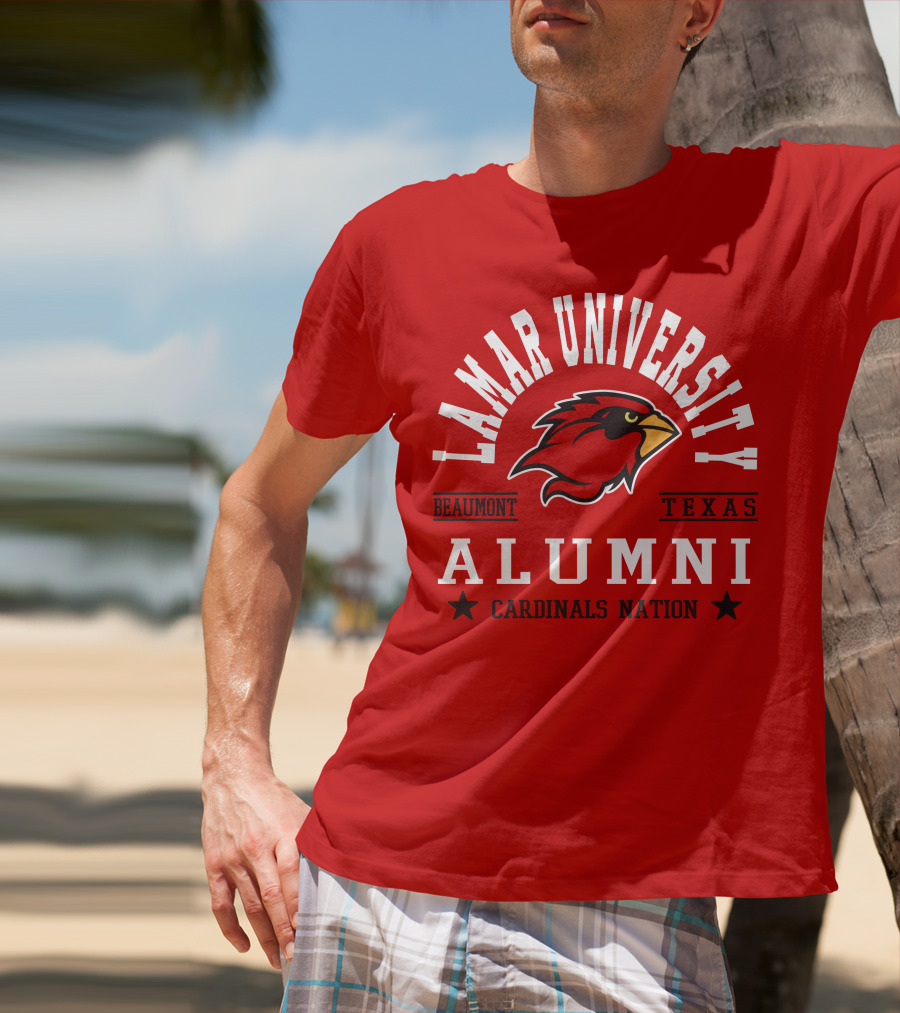 Lamar University Alumni Beaumont Texas Cardinals Nation T-Shirt