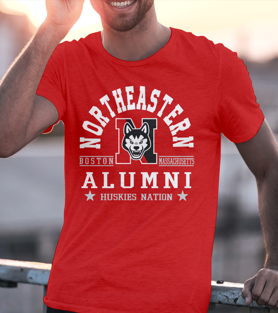 Northeastern Alumni Boston Massachusetts Huskies Nation T-Shirt