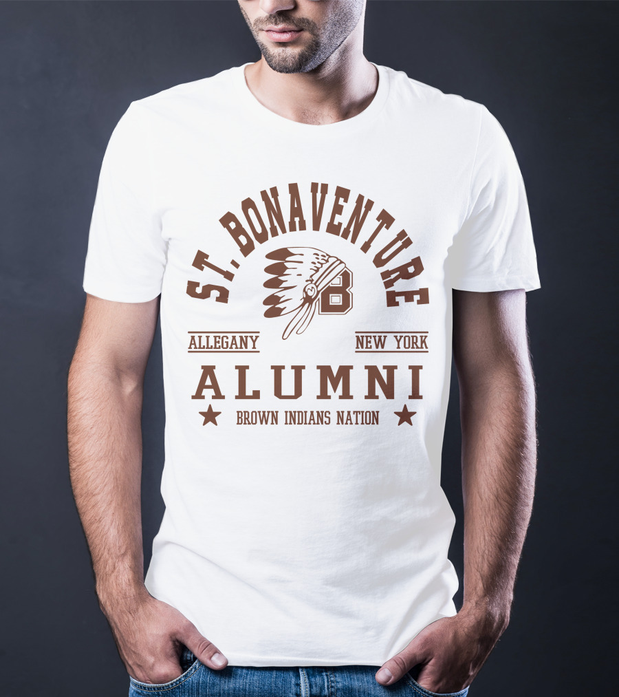St. Bonaventure Allegany New York Alumni Brown Indians Nation T-Shirt
