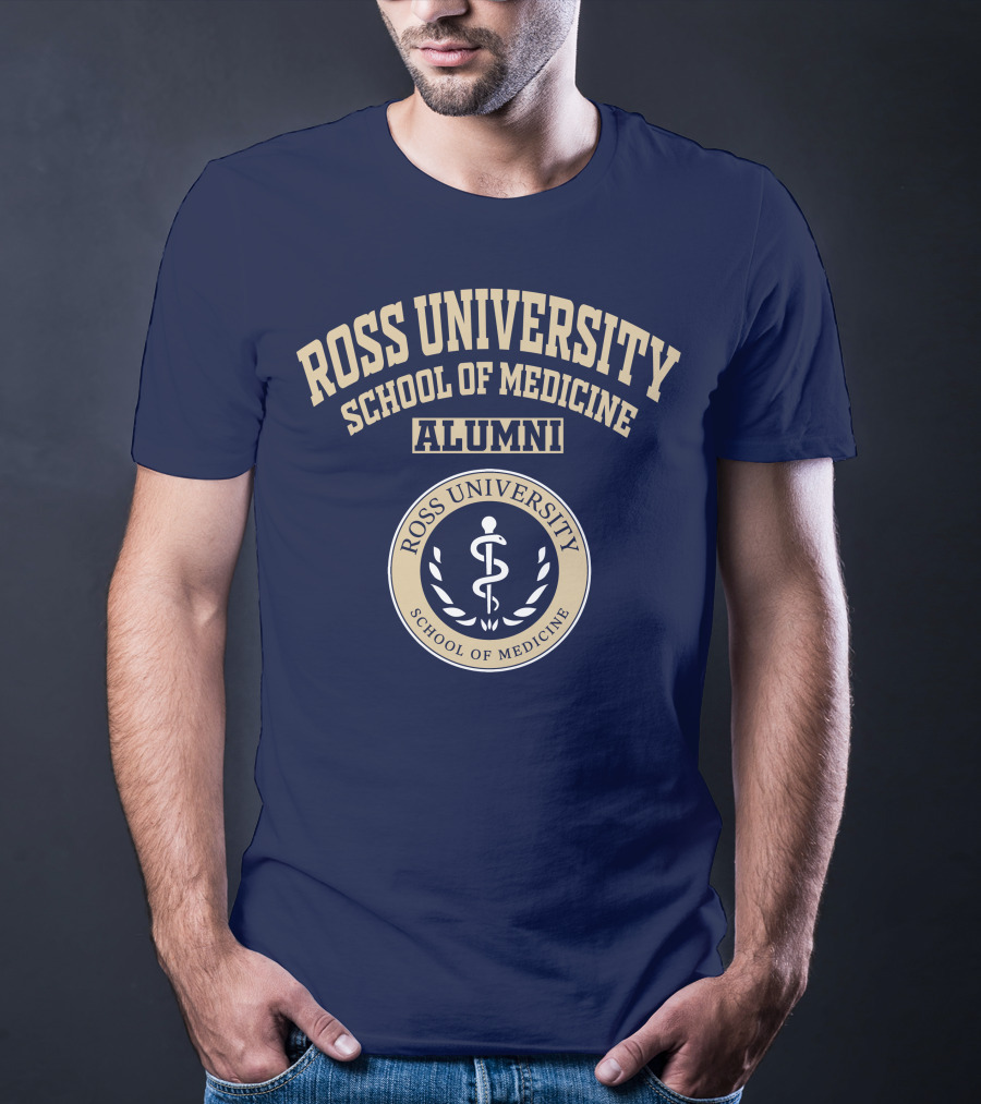 Ross University School Of Medicine Alumni Emblem With Caduceus T-Shirt