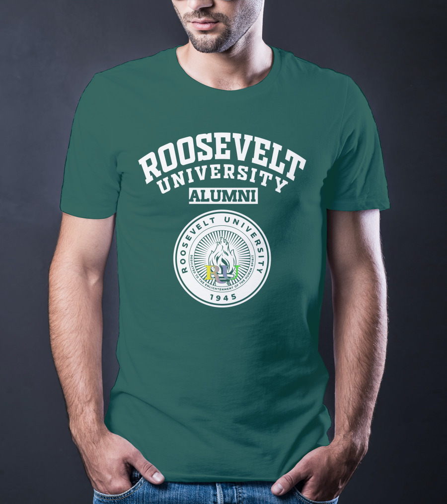 Roosevelt University Alumni 1945 Seal Flame Emblem T-Shirt