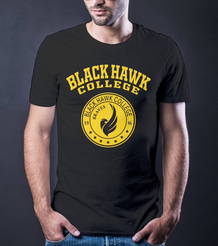 BLACK HAWK COLLEGE BRAVES 1946 STAR CREST T-Shirt