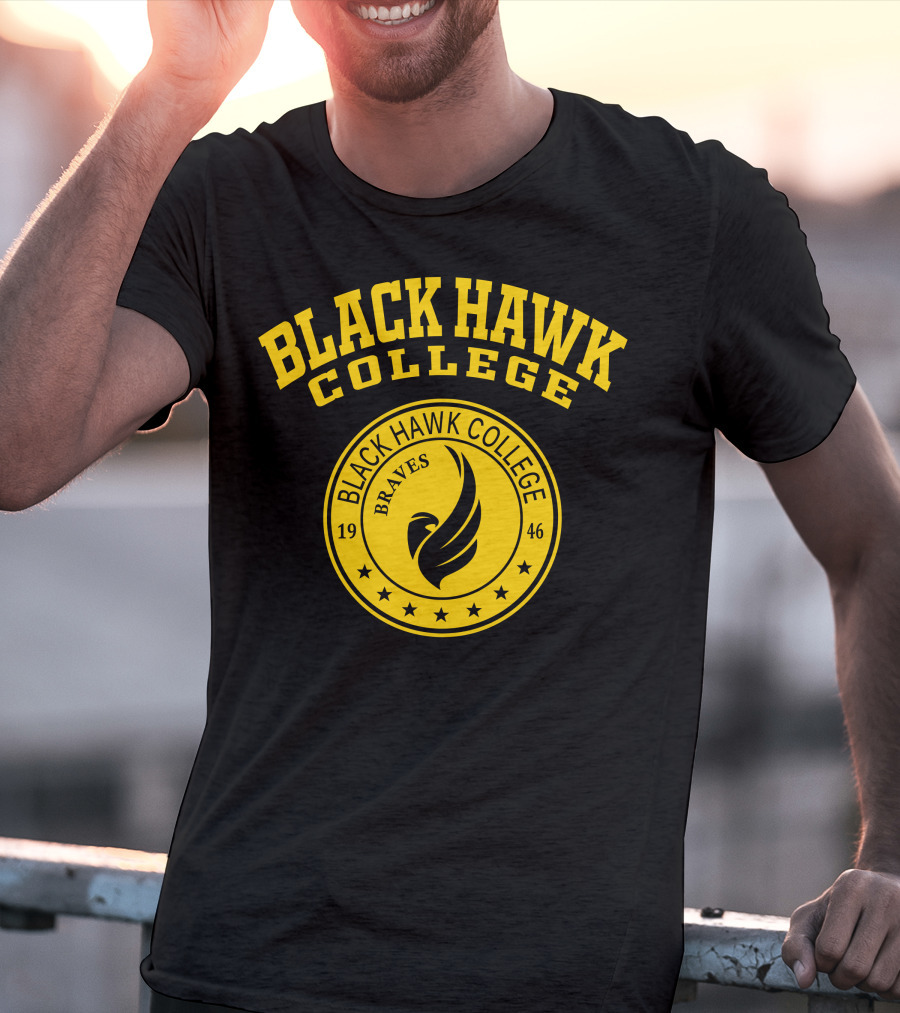 BLACK HAWK COLLEGE BRAVES 1946 STAR CREST T-Shirt