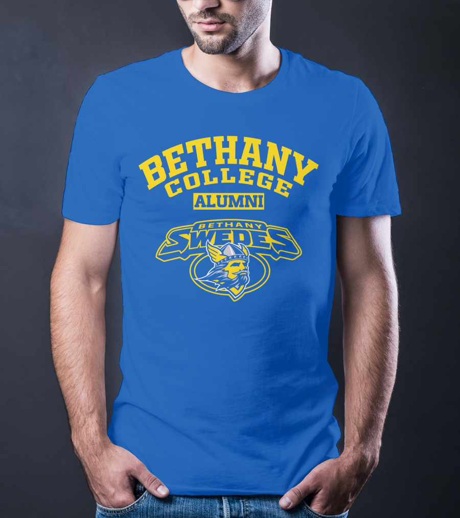 Bethany College Alumni Bethany Swedes Logo Viking Helmet T-Shirt