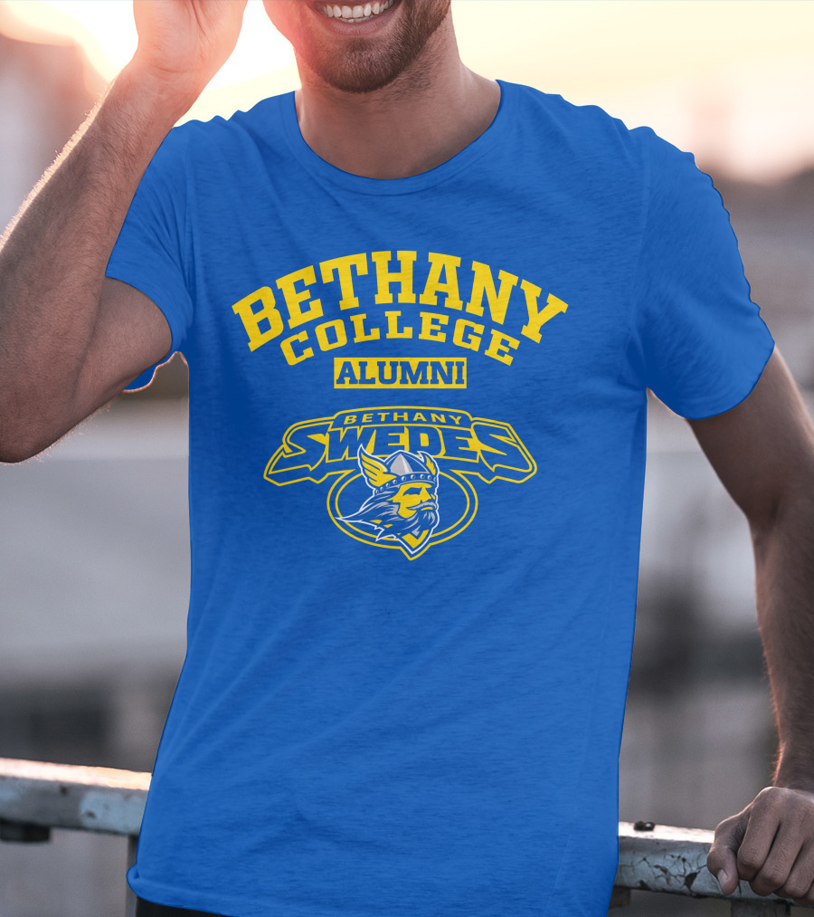 Bethany College Alumni Bethany Swedes Logo Viking Helmet T-Shirt