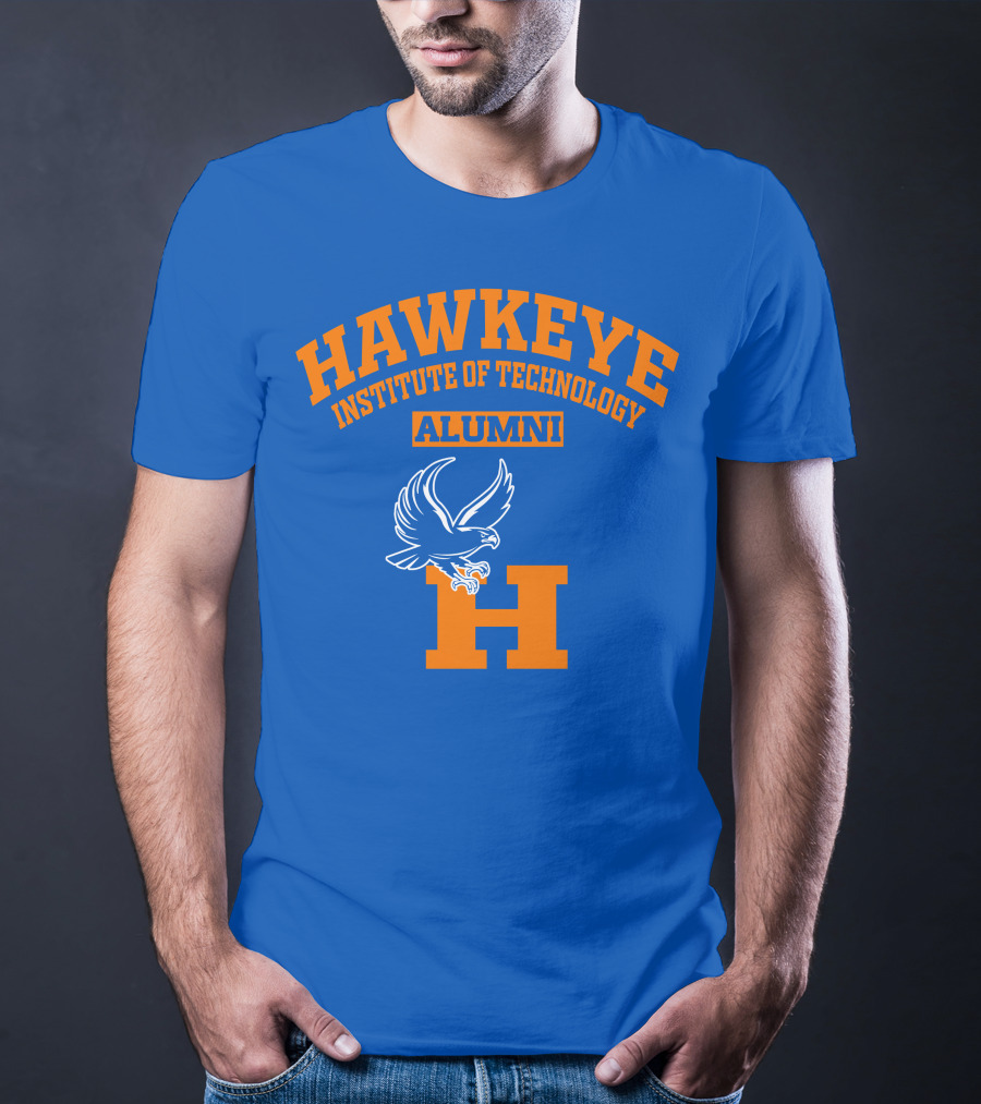 Hawkeye Institute Of Technology Alumni H Blue Orange Eagle T-Shirt