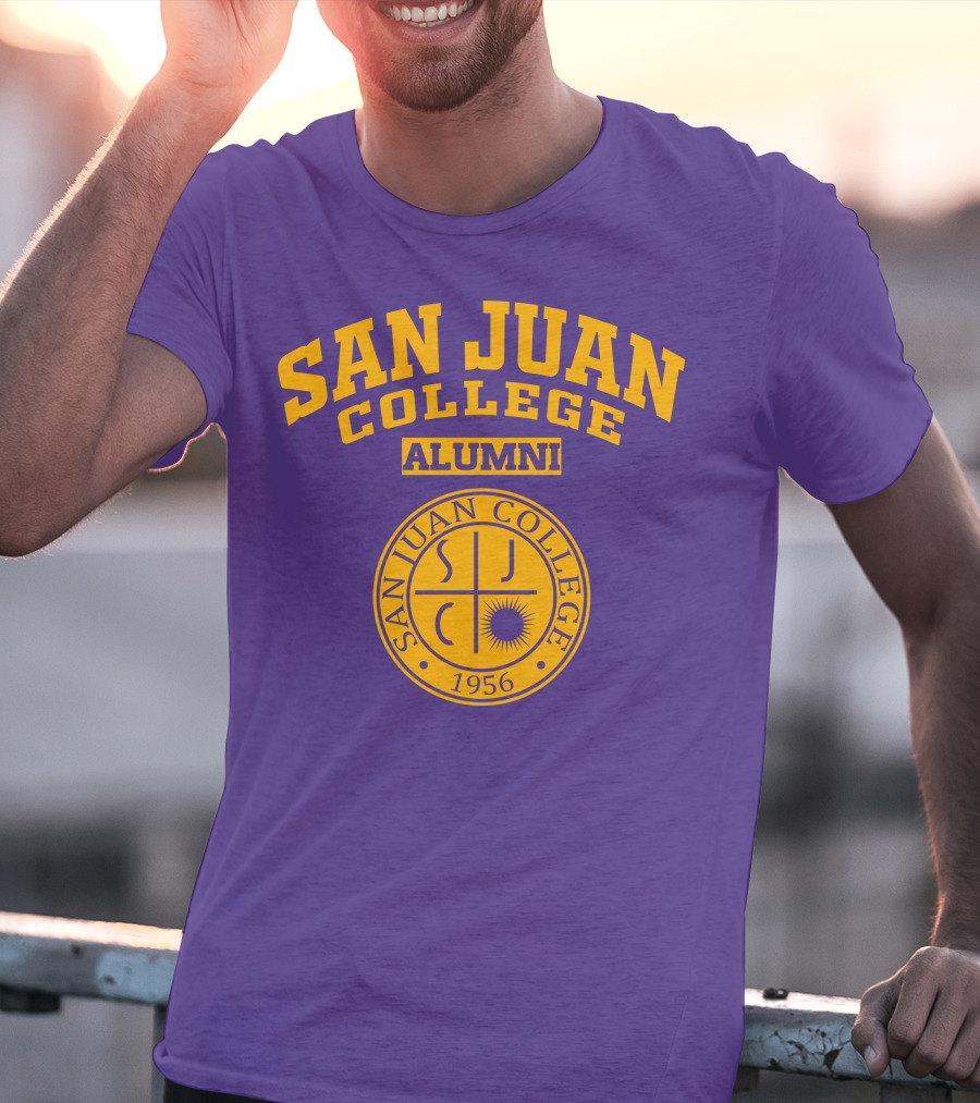 San Juan College Alumni 1956 SJC Emblem Purple Gold T-Shirt