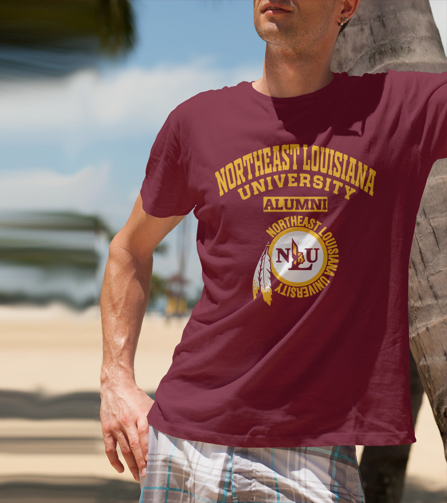 Northeast Louisiana University Alumni NLU Logo With Feathers T-Shirt