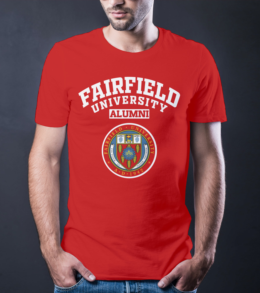 FAIRFIELD UNIVERSITY ALUMNI A.D. 1942 IHS Seal T-Shirt