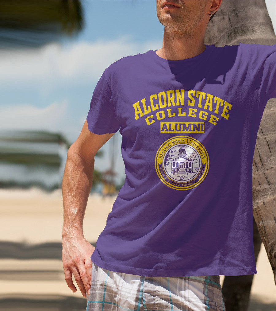 Alcorn State College Alumni Alcorn State University Badge Established 1871 Service Scholarship Dignity T-Shirt