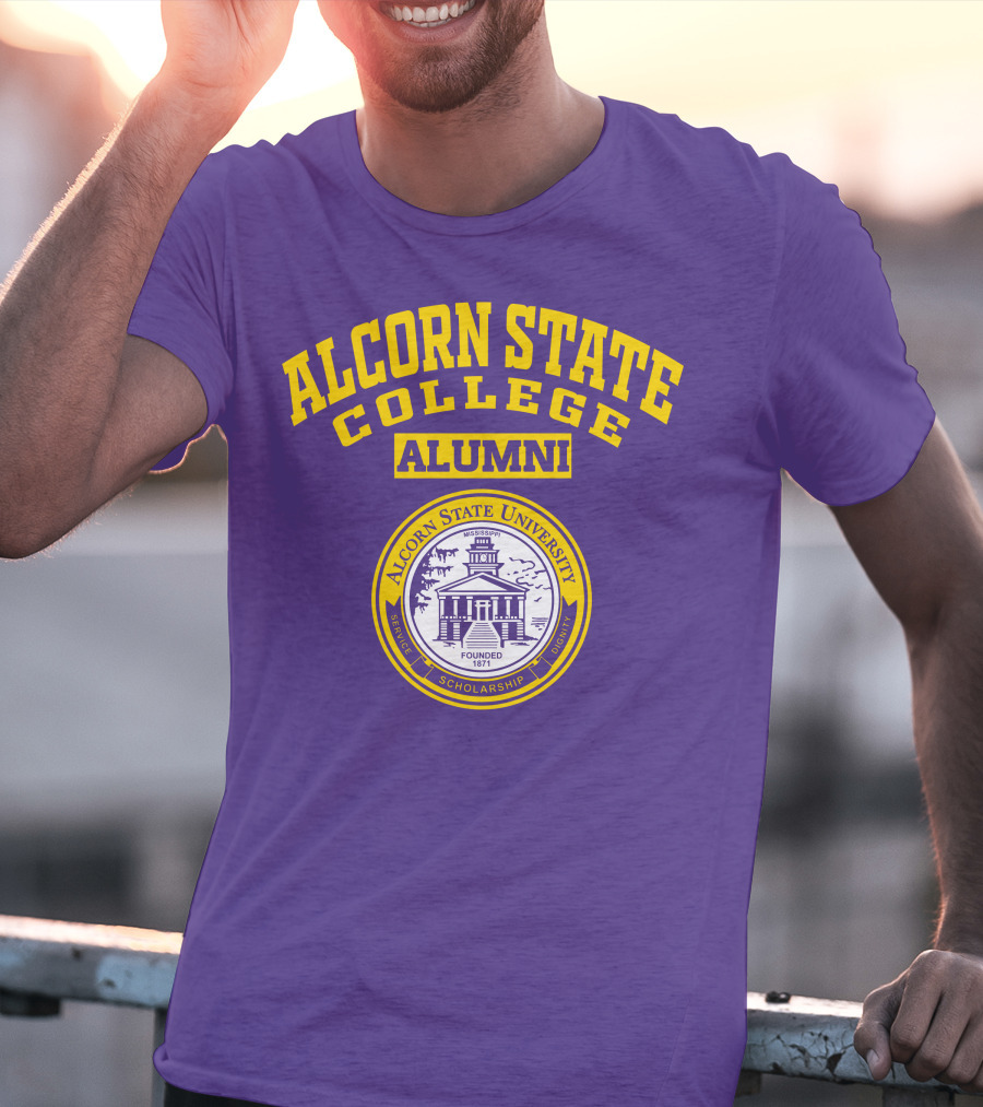 Alcorn State College Alumni Alcorn State University Badge Established 1871 Service Scholarship Dignity T-Shirt