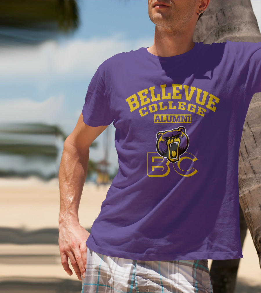Bellevue College Alumni BC Bear Logo Purple T-Shirt