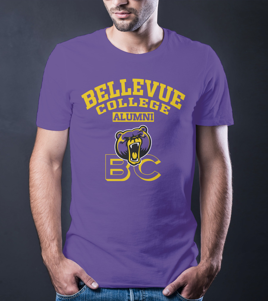 Bellevue College Alumni BC Bear Logo Purple T-Shirt