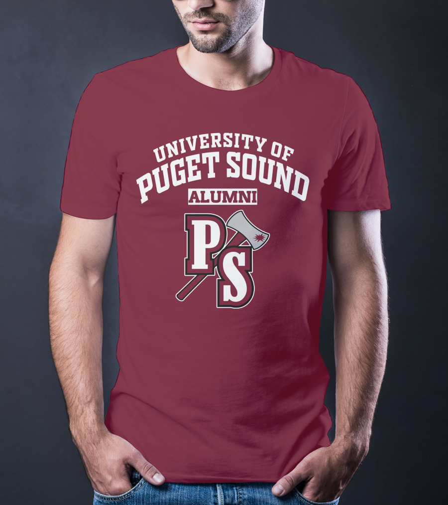 University Of Puget Sound Alumni PS Logo Axe T-Shirt