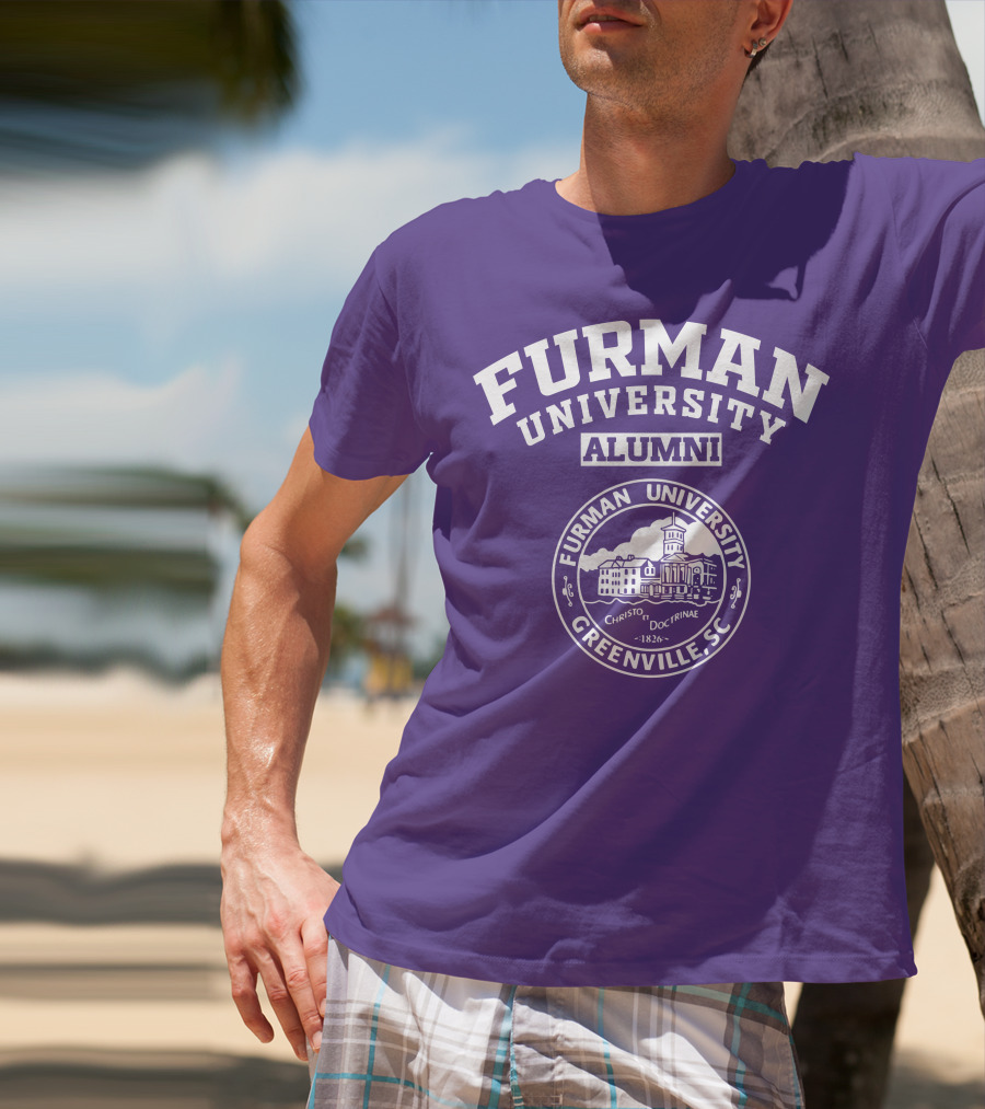 Furman University Alumni Greenville SC Christo Et Doctrinae 1826 T-Shirt