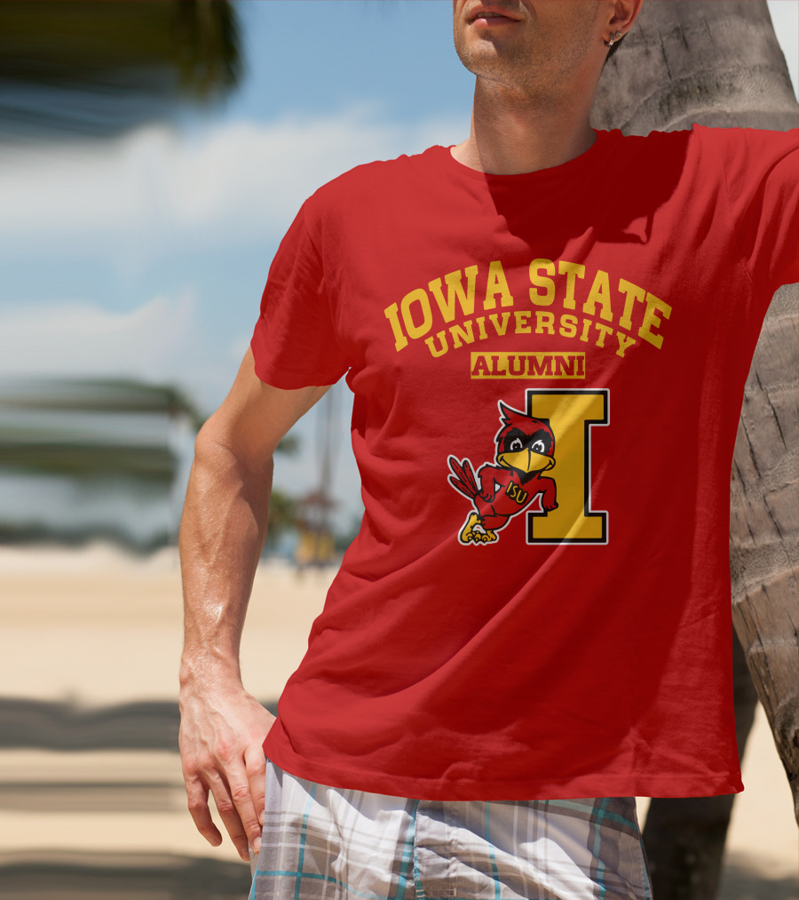 Iowa State University Alumni ISU Cardinal Mascot Block I T-Shirt