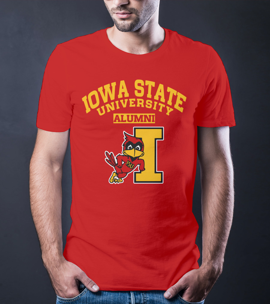 Iowa State University Alumni ISU Cardinal Mascot Block I T-Shirt