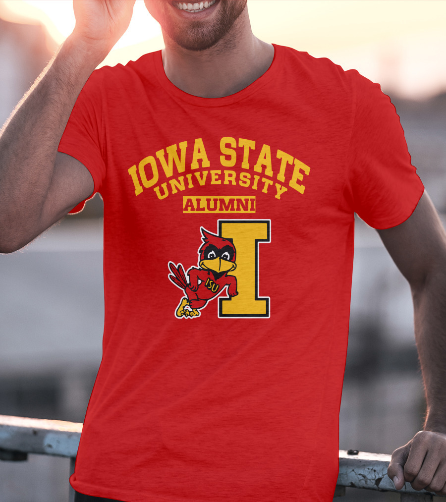 Iowa State University Alumni ISU Cardinal Mascot Block I T-Shirt