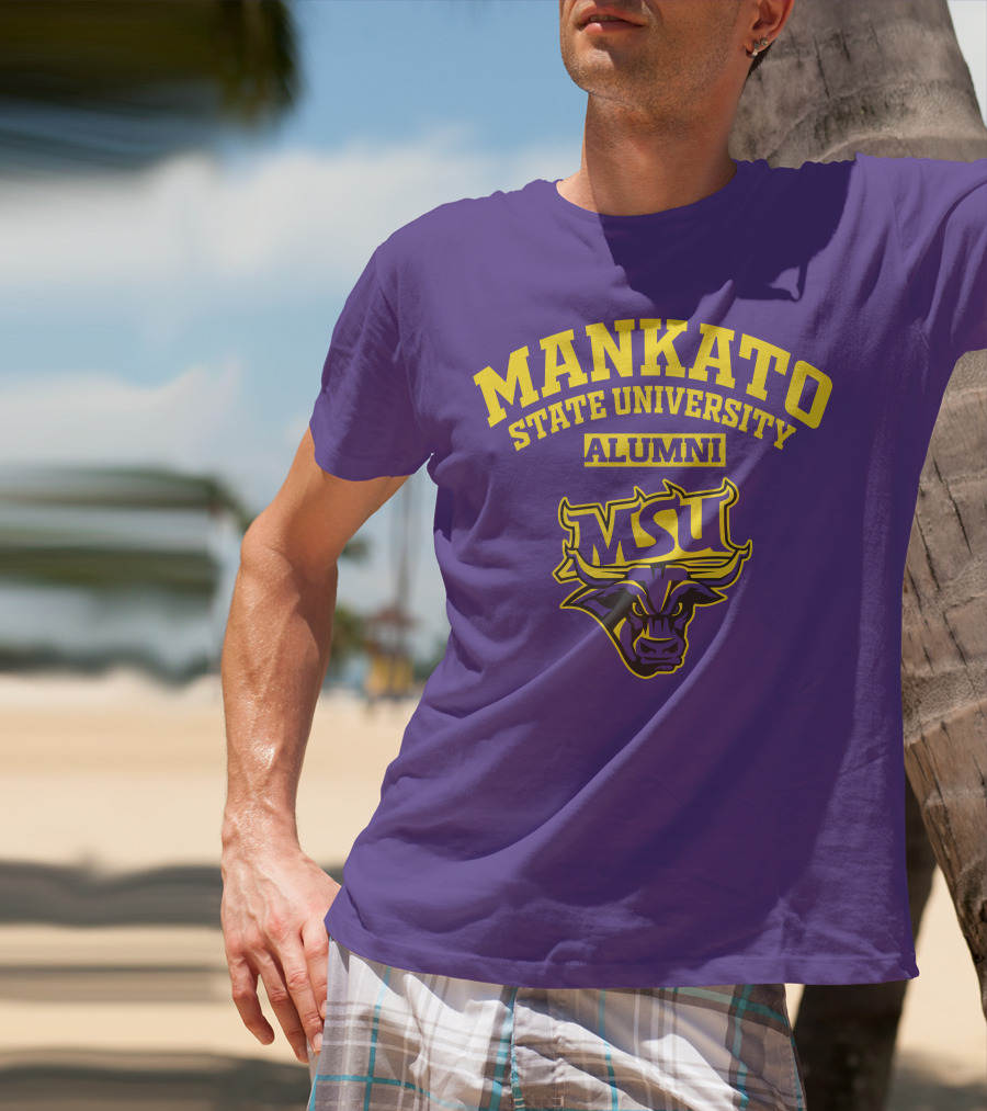 Mankato State University Alumni MSU Logo Purple Bull T-Shirt