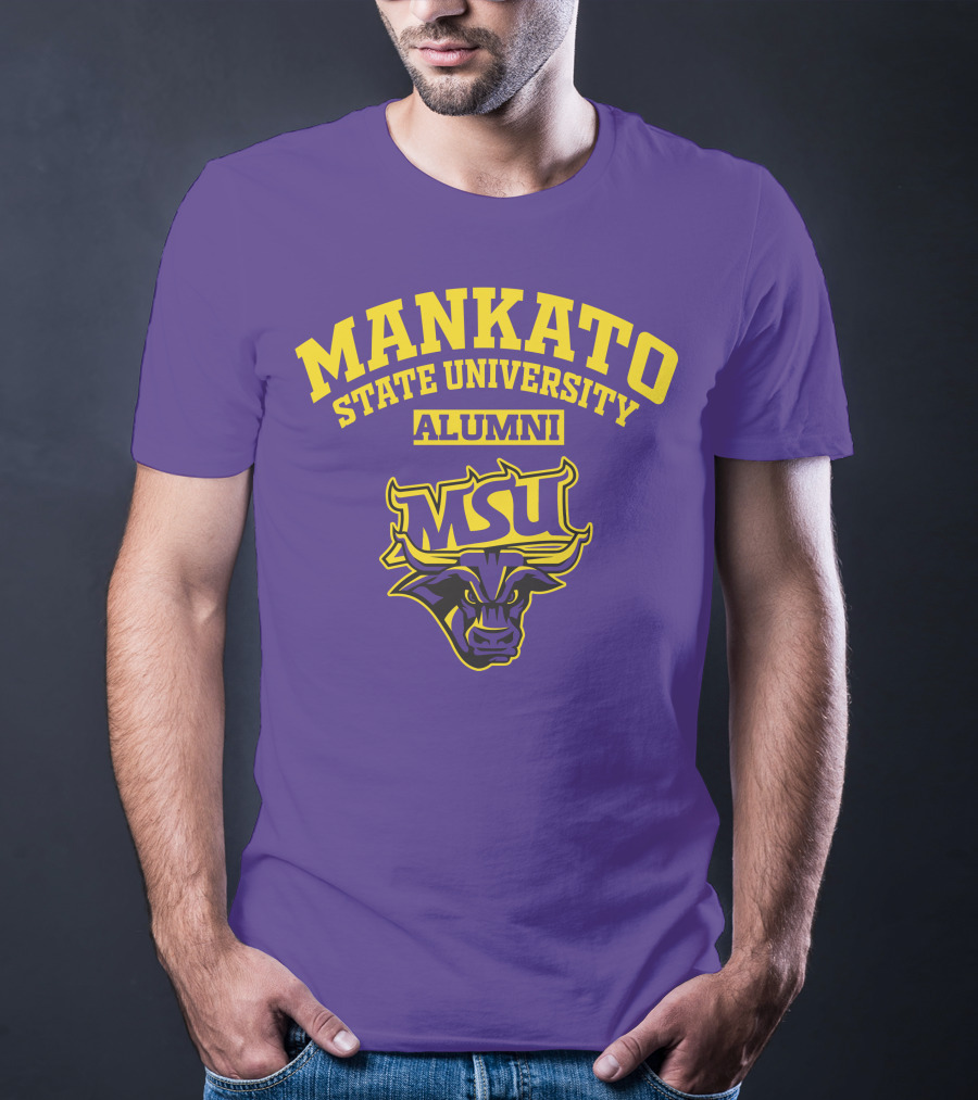 Mankato State University Alumni MSU Logo Purple Bull T-Shirt