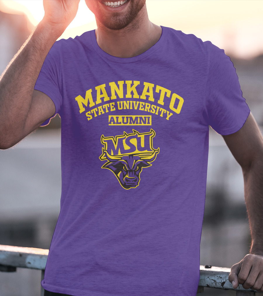 Mankato State University Alumni MSU Logo Purple Bull T-Shirt