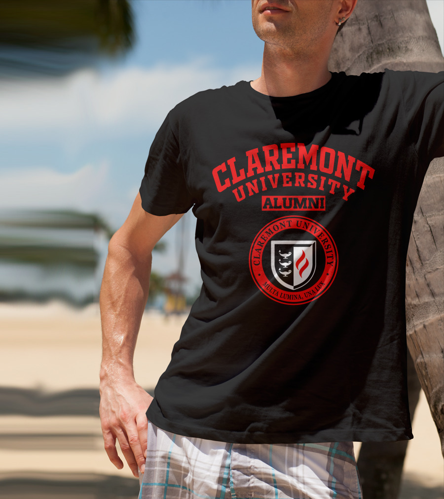 Claremont University Alumni Multa Lumina Una Lux Shield T-Shirt