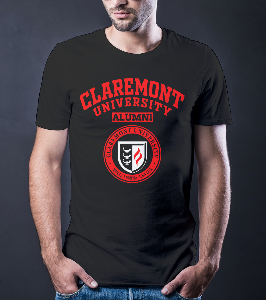 Claremont University Alumni Multa Lumina Una Lux Shield T-Shirt
