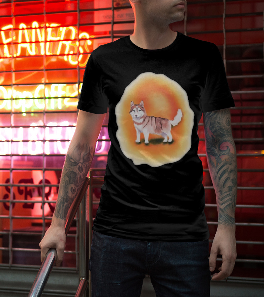 Upblissed ADHD Husky Roam As A Pack Vibrant Sunset Aura T-Shirt