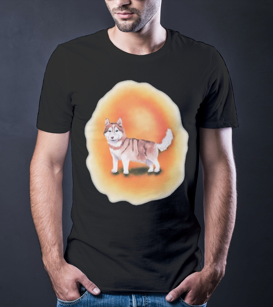 Upblissed ADHD Husky Roam As A Pack Vibrant Sunset Aura T-Shirt