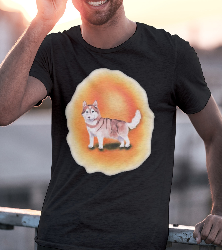 Upblissed ADHD Husky Roam As A Pack Vibrant Sunset Aura T-Shirt