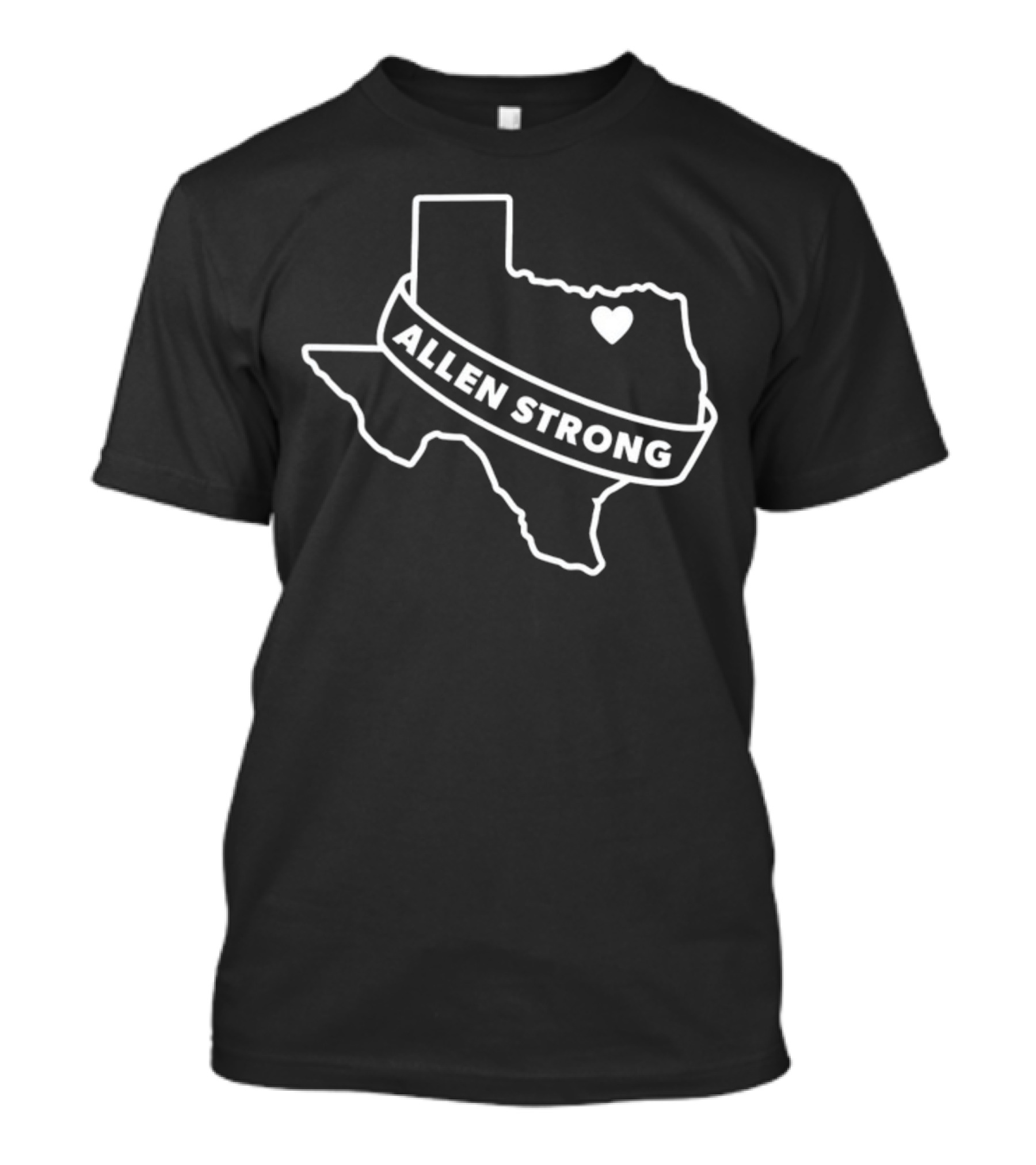 Allen Premium Outlets Texas Love Allen Strong Heart Map T-Shirt