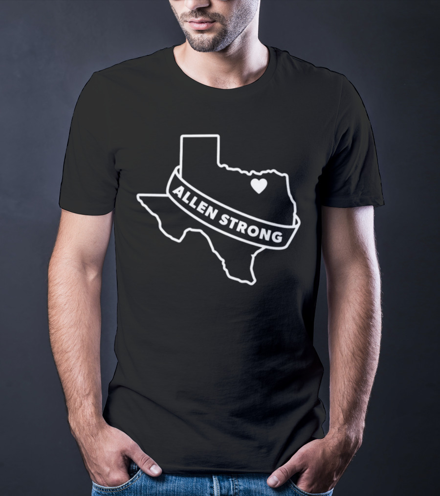 Allen Premium Outlets Texas Love Allen Strong Heart Map T-Shirt