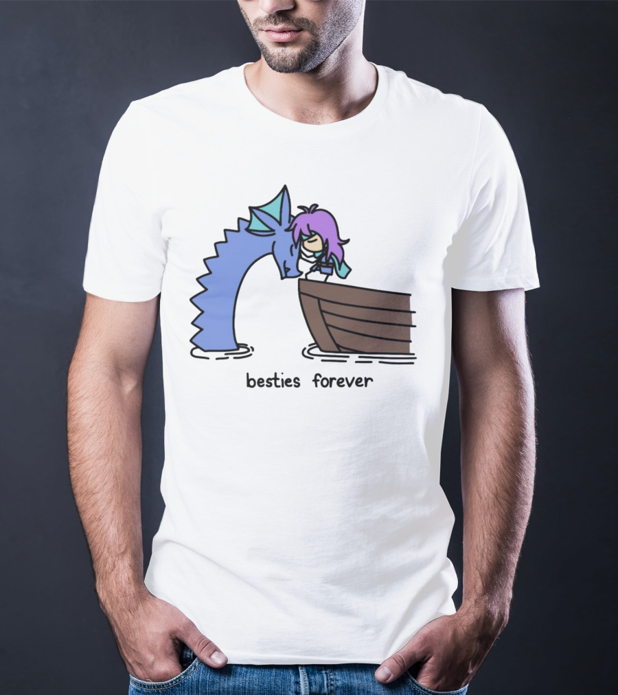 Kimchichickenbeer Faris And Syldra Besties Forever Best Friends With Dragon And Boat Scene T-Shirt