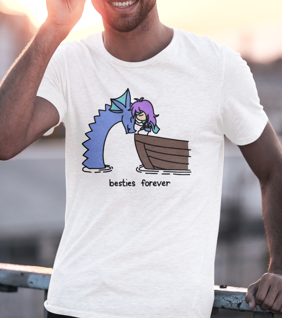 Kimchichickenbeer Faris And Syldra Besties Forever Best Friends With Dragon And Boat Scene T-Shirt