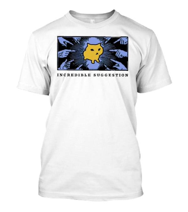 Incredible Suggestion Yellow Cat Surrounded By Pointing Fingers T-Shirt