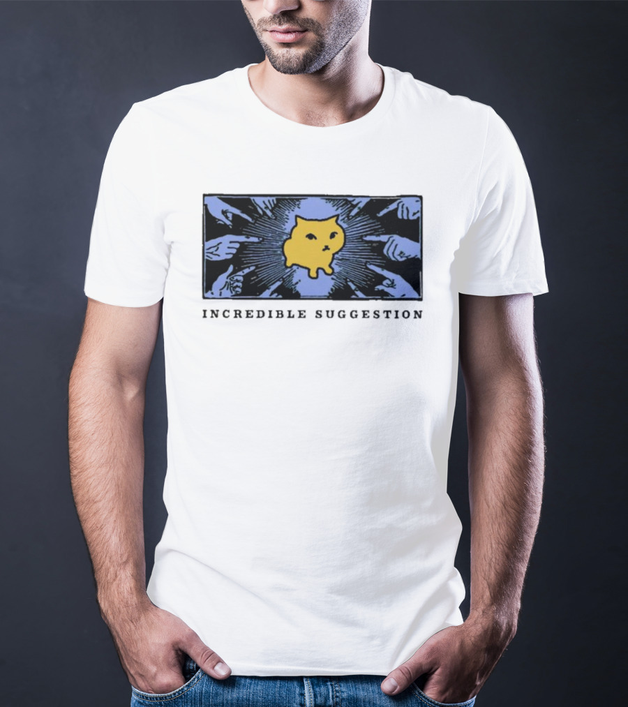 Incredible Suggestion Yellow Cat Surrounded By Pointing Fingers T-Shirt