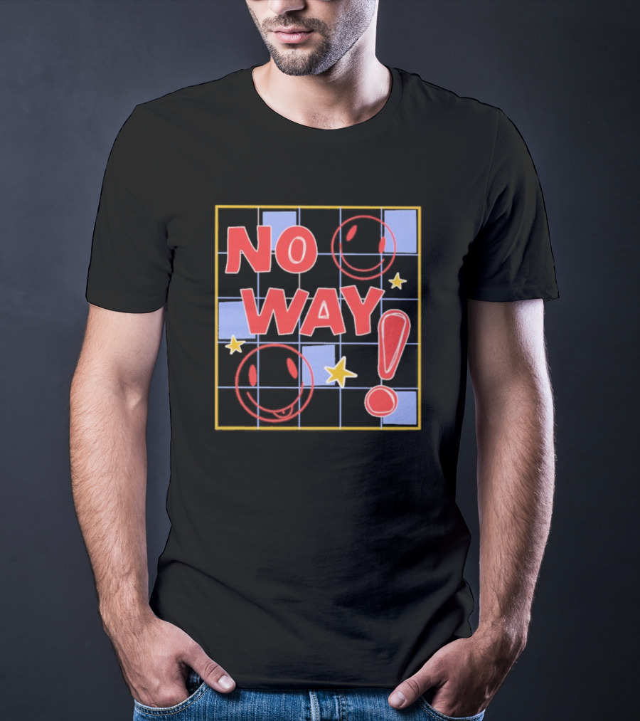 No Way Smile Faces Stars Pattern Nephyrus T-Shirt
