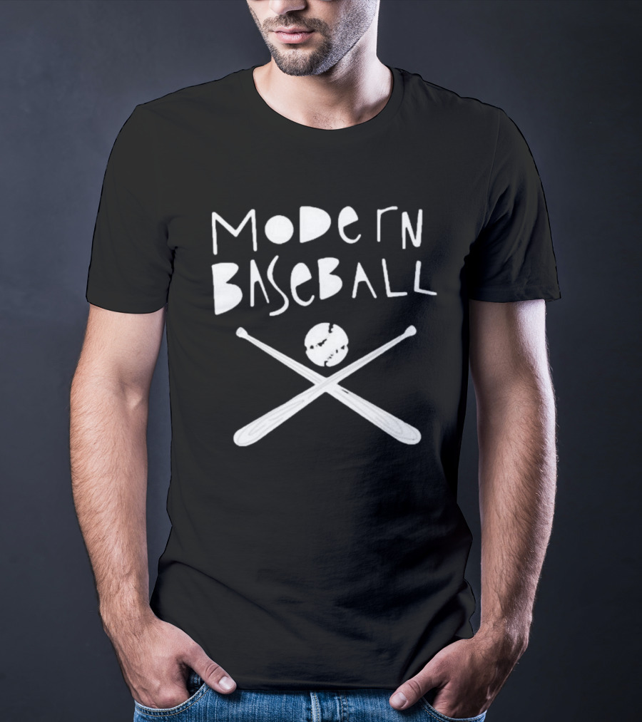 Modern Baseball Crossed Bats And Ball T-Shirt