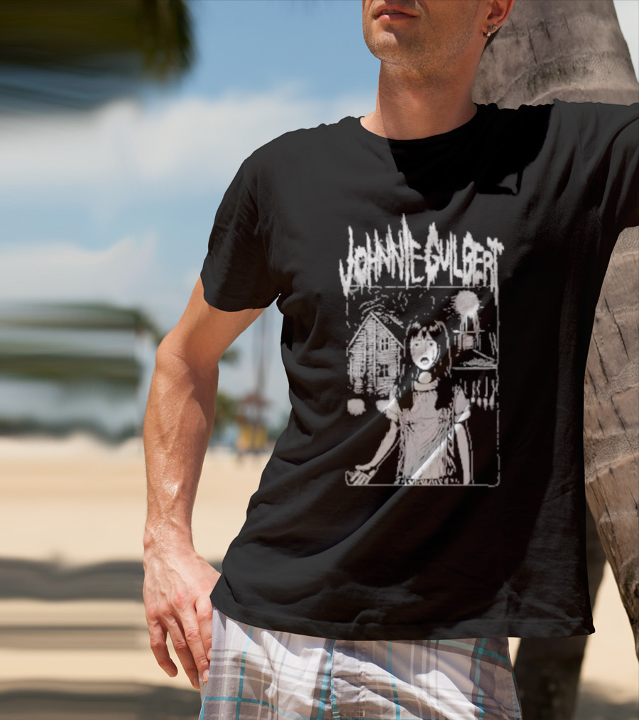 Johnnie Guilbert The Lost Girl Creepy Haunted House Background T-Shirt