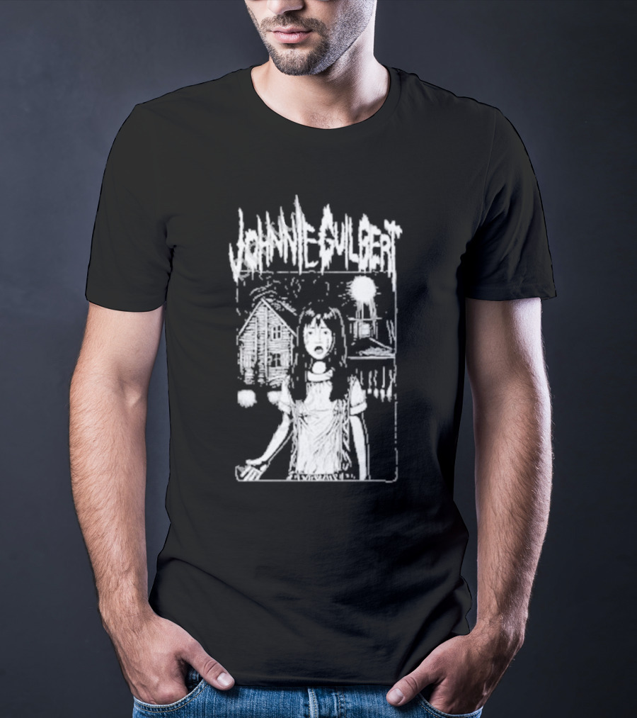 Johnnie Guilbert The Lost Girl Creepy Haunted House Background T-Shirt