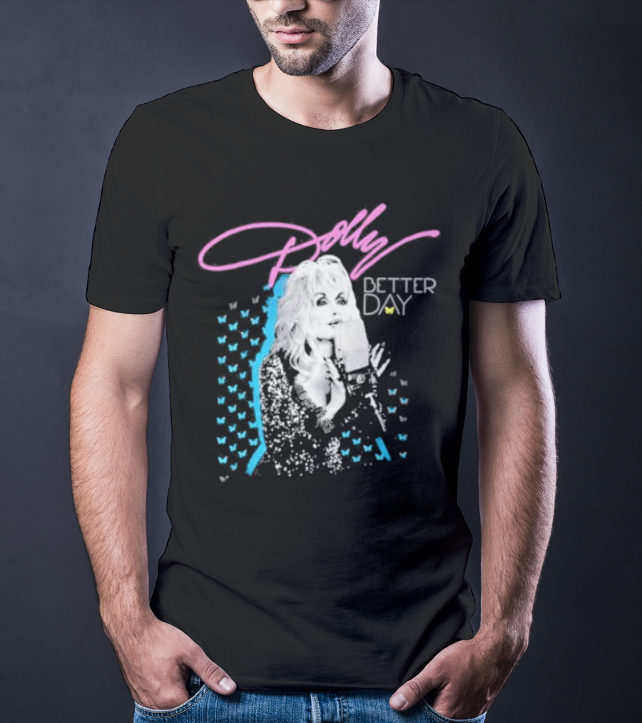 Dolly Parton Better Day Butterfly Microphone Trent Crimm T-Shirt