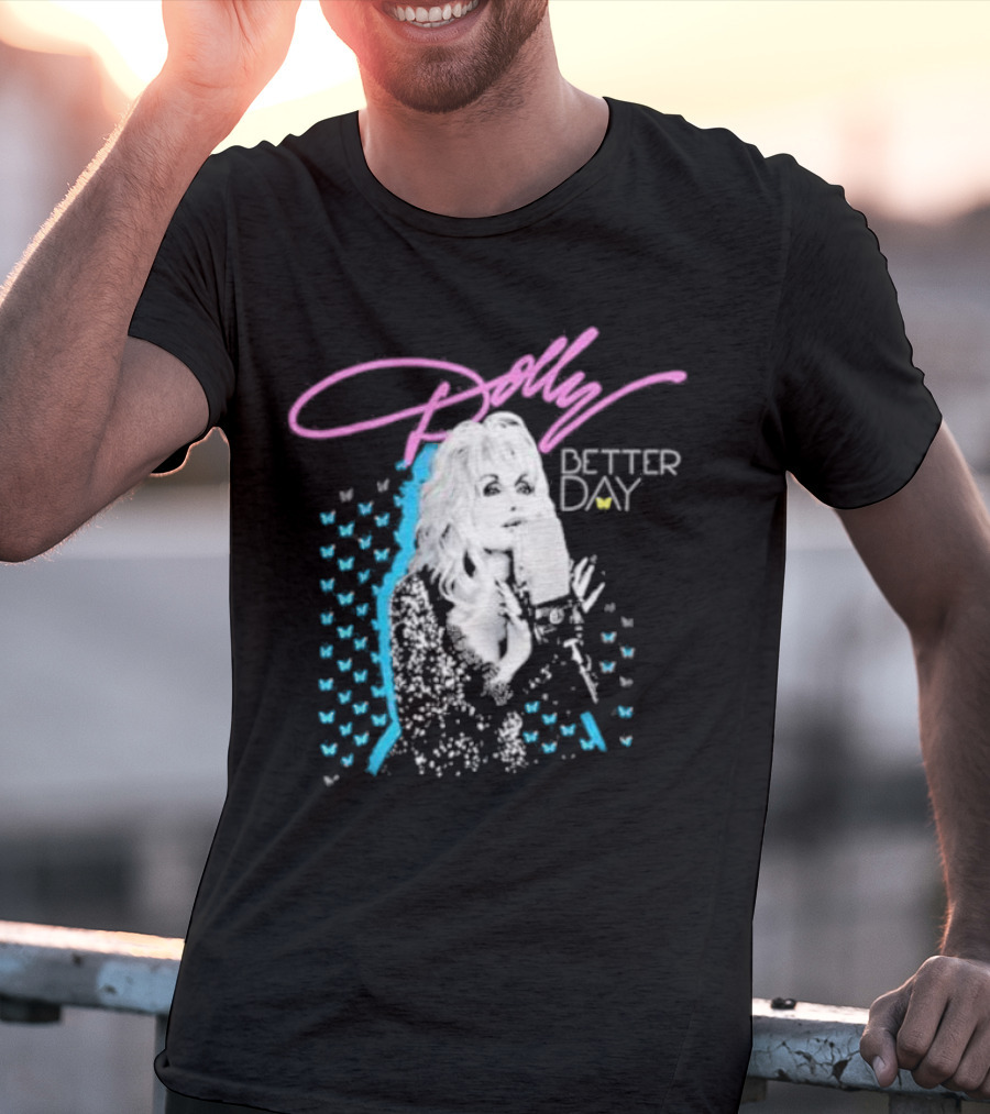 Dolly Parton Better Day Butterfly Microphone Trent Crimm T-Shirt
