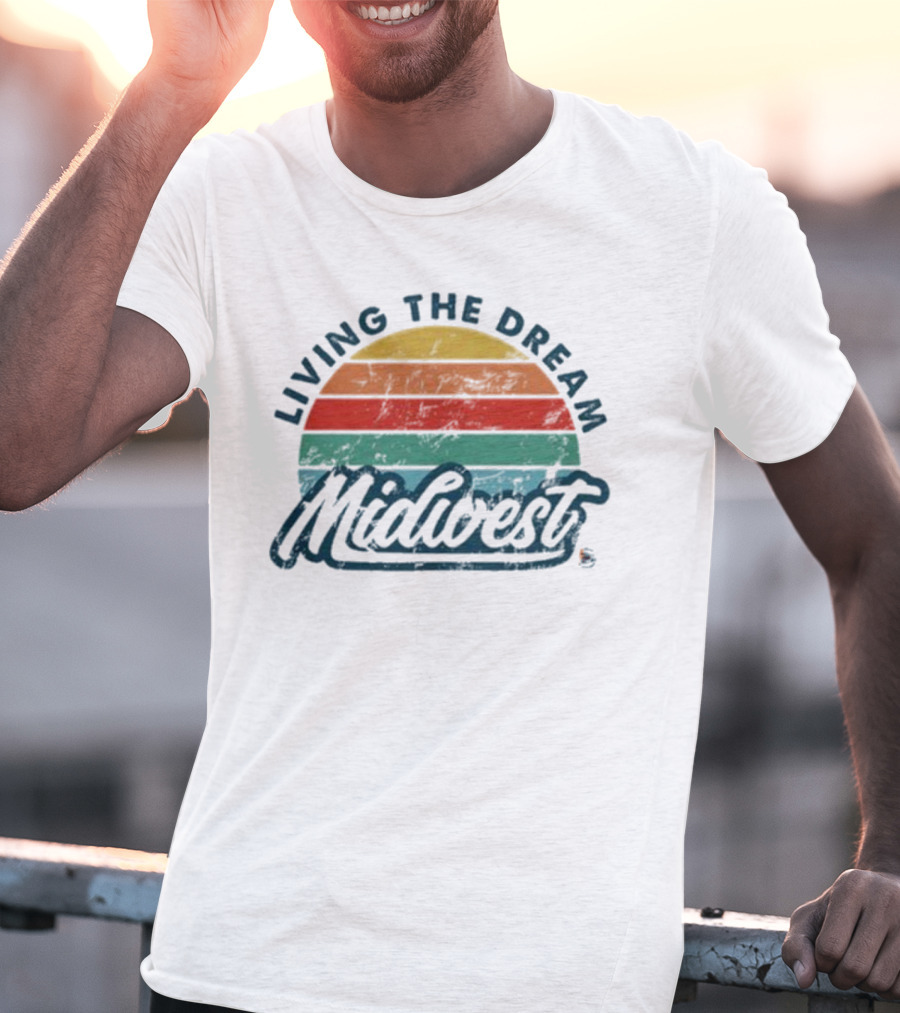Living The Dream Midwest Retro Sunburst T-Shirt