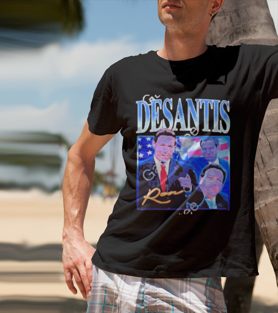 DÉSANTIS Ron American Flag Suit T-Shirt