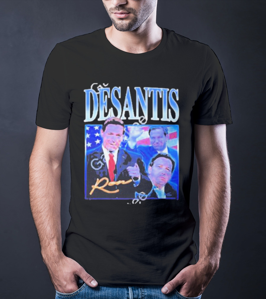 DÉSANTIS Ron American Flag Suit T-Shirt