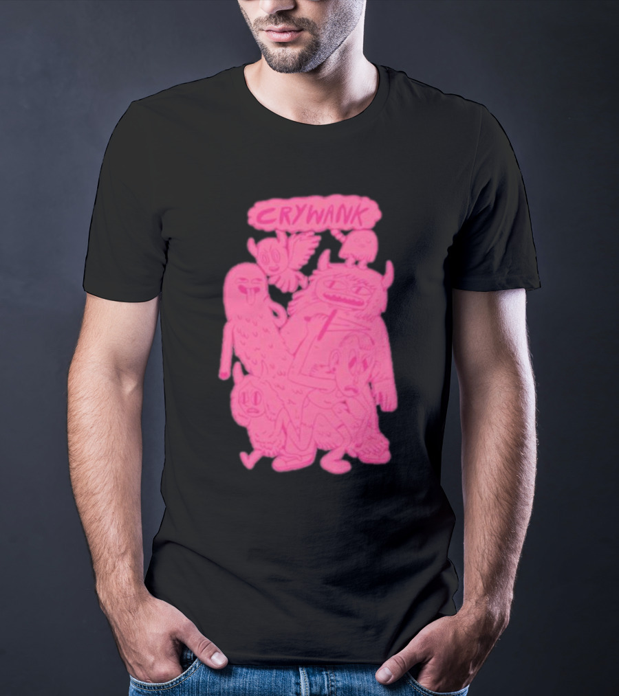Crywank Cartoon Characters Art Pink T-Shirt