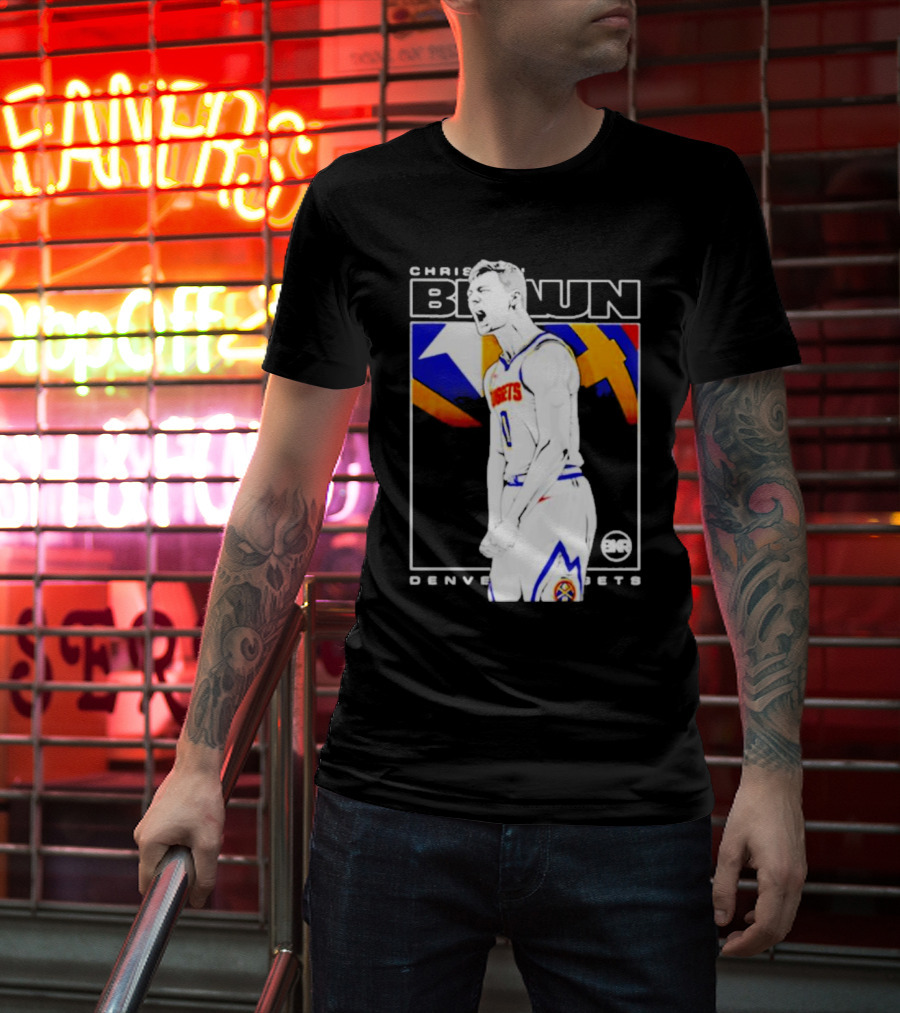 Christian Braun Denver Nuggets Basketball Player With Logo And Dynamic T-Shirt