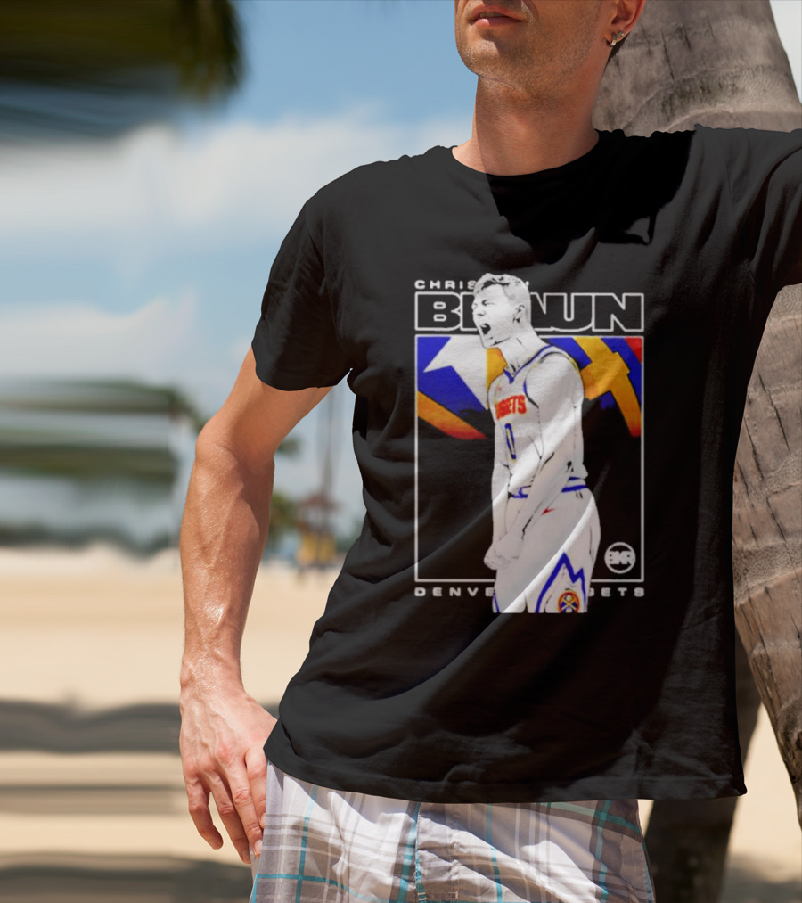 Christian Braun Denver Nuggets Basketball Player With Logo And Dynamic T-Shirt