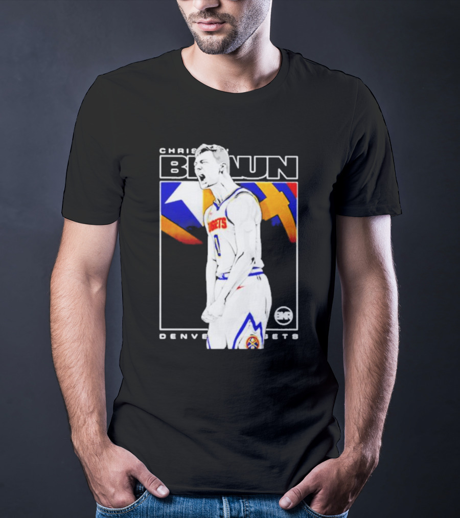 Christian Braun Denver Nuggets Basketball Player With Logo And Dynamic T-Shirt
