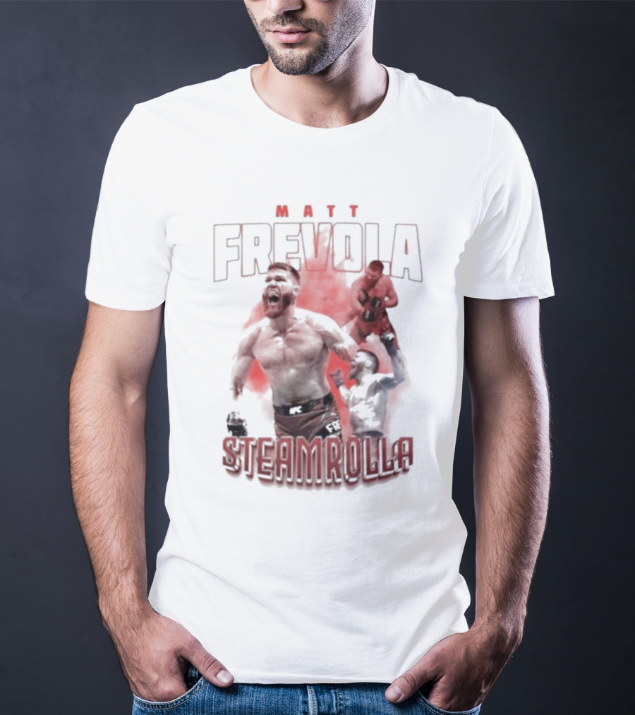 MATT FREVOLA STEAMROLLA Fiery MMA Fighter Action Scene T-Shirt